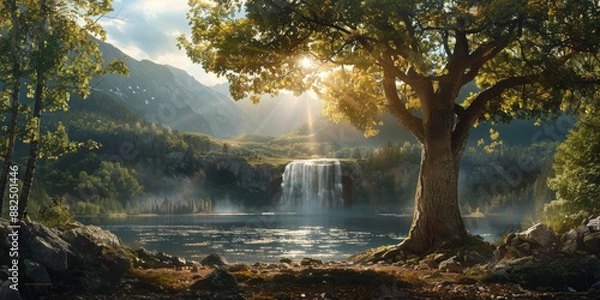 Fototapeta 青色の水彩テクスチャ背景