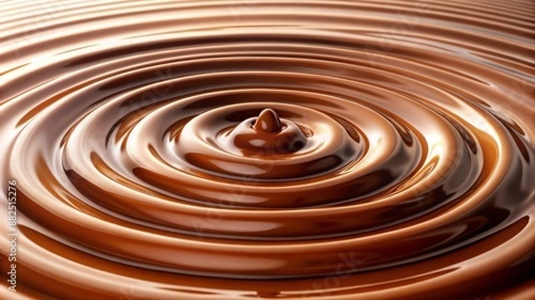 Fototapeta A swirl of chocolate with a drop in the middle