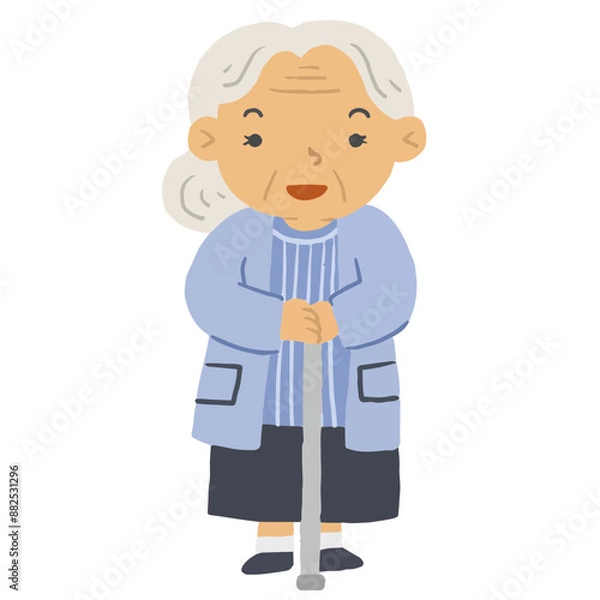 Fototapeta Eldelry character Illustration