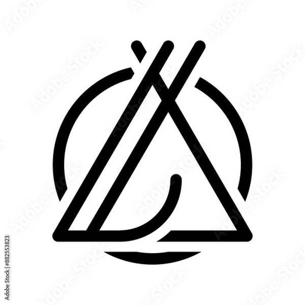 Obraz simple camping logo symbol on white background