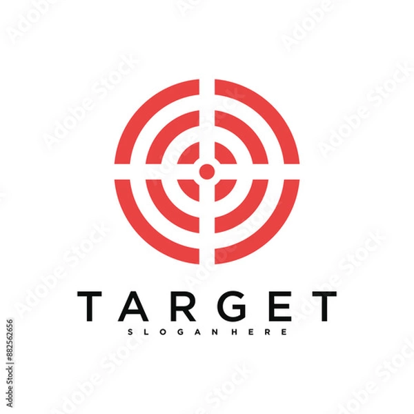 Fototapeta Target logo design, abstract and unique target sign. Premium Vector
