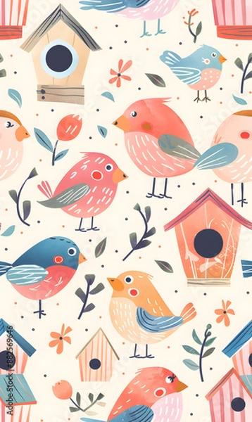 Fototapeta cartoon 2d illustrator doodle pattern, cute pattern in graphic seamless pattern