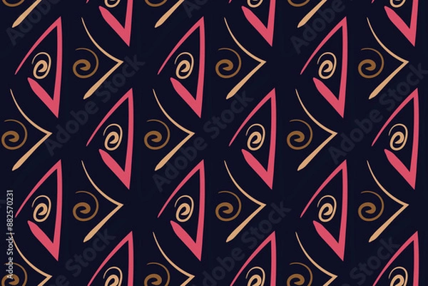 Obraz African clash vector seamless pattern in ethnic tribal style. Can be printed and used as wrapping paper, wallpaper, textile, fabric, apparel, etc.