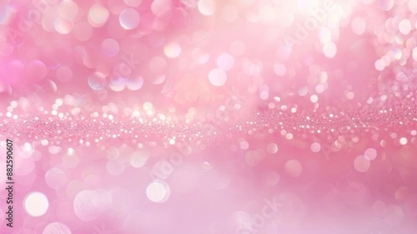 Fototapeta Pink Sparkle Background with Bokeh Lights