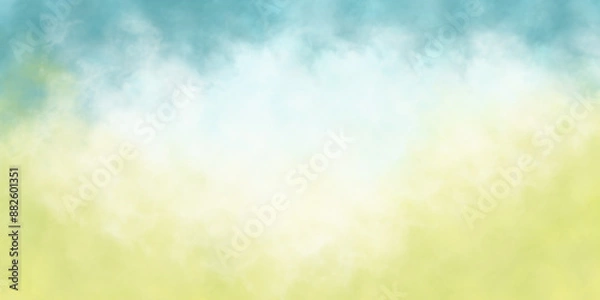 Fototapeta Abstract summer landscape background with green and blue sky,  Modern gradient painting