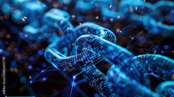 Fototapeta How blockchain technology is transforming industries like finance, supply chain management, and digital voting systems.