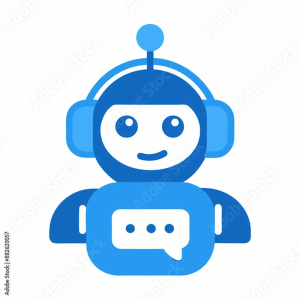 Obraz Chat bot symbol and logo vector icon design art illustration on white background