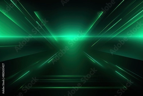 Obraz Deep green neon light backgrounds futuristic.