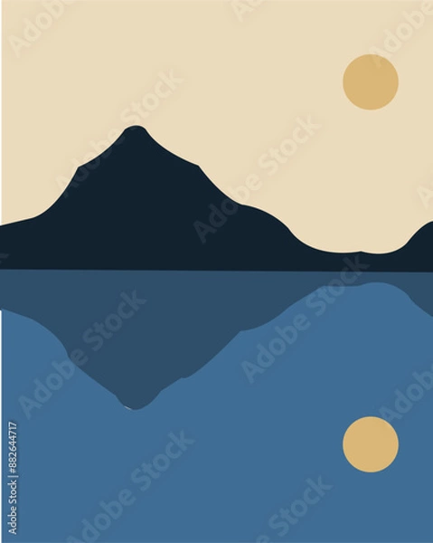 Obraz A mountanious vector illustration.