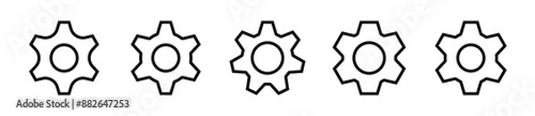 Fototapeta Setting and gear line icon set. Setting, cogwheel line icon element set - Vector