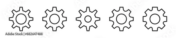 Fototapeta Setting line icon set. Gear and setting line icon element set - Vector
