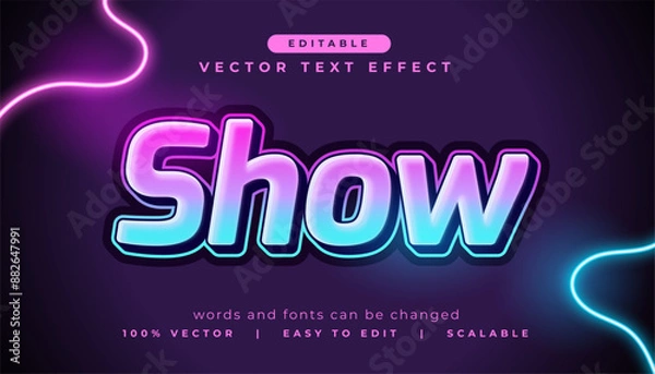Fototapeta trendy show text effect lettering in 3d style