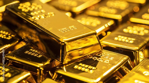 Fototapeta Gold Bars: Symbol of Wealth and Security