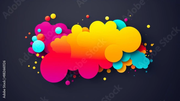 Fototapeta Vibrant AIgenerated speech bubble on a solid background. Perfect for modern designs.