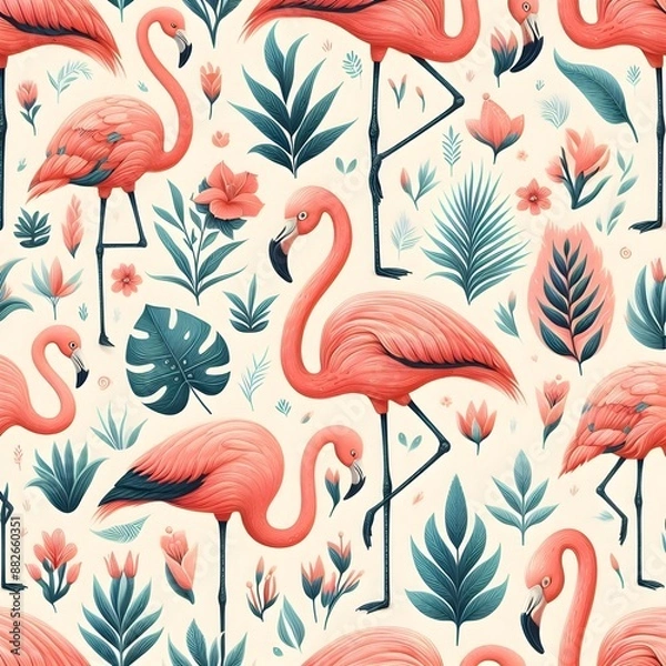 Obraz Flamingo pattern design