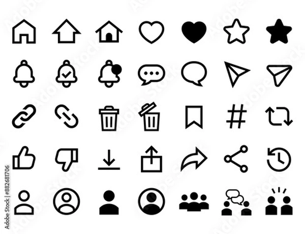 Obraz SNSで使われるUIアイコンセット