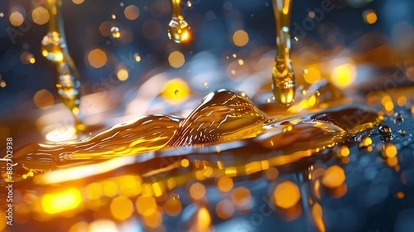 Obraz High-performance oils of innovative lubricants with advanced additives, perfect for showcasing gear wear reduction in automotive applications.