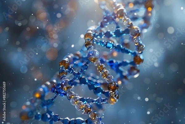 Obraz Vibrant DNA double helix model in laboratory