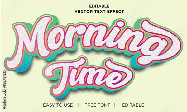 Fototapeta Morning Time 3d style text effect.