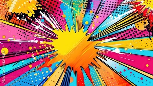 Fototapeta Energetic and Colorful Abstract Pop Art Background
