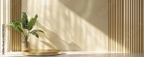 Obraz Gold platform on beige background