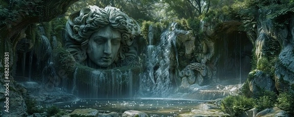 Obraz Medusa's Grotto: Mythical Abode, 4K hyperrealistic photo