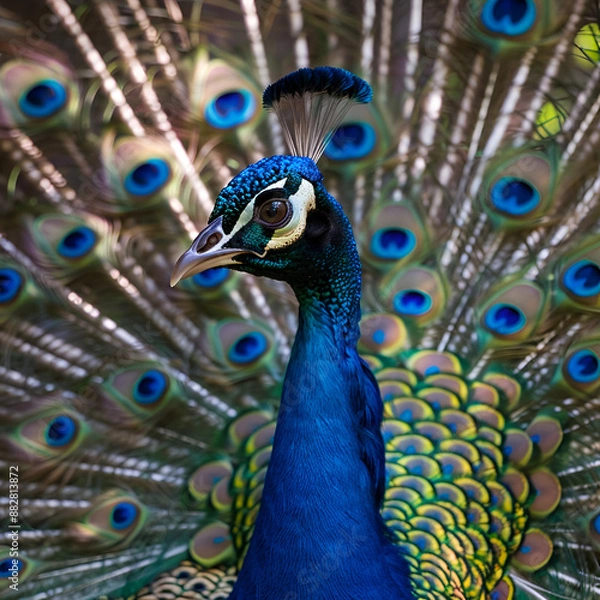 Fototapeta peacock with feathers