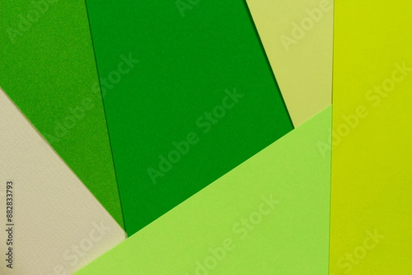 Obraz Colorful card board sheets layout in greens shades.