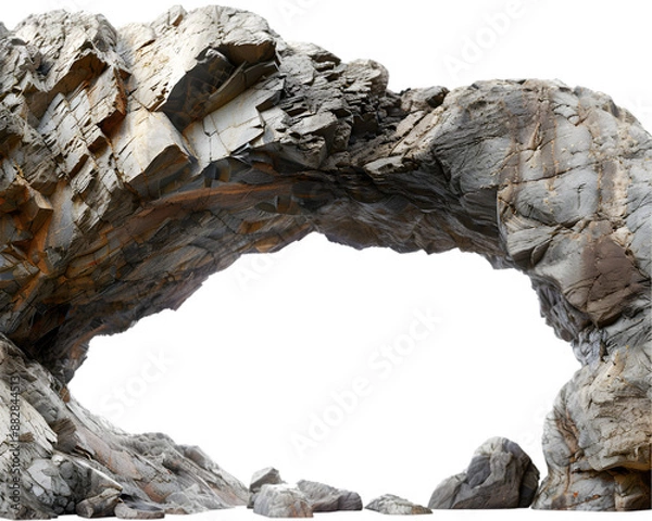 Fototapeta Big empty rock cave with a wide entrance on transparent background