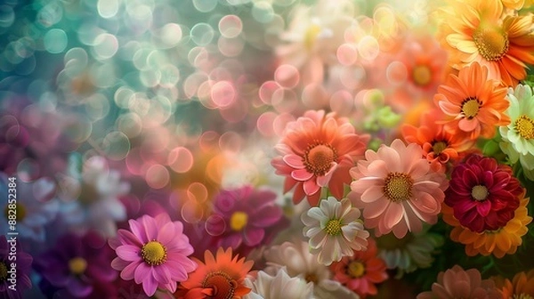 Fototapeta flowers with bokeh background