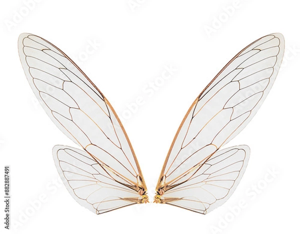 Obraz cicada insect wings on a white,isolated