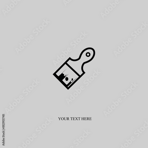 Fototapeta brush icon with paint for web vector brush icon in flat style isolated on background