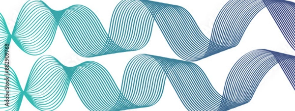 Fototapeta Abstract vector background with smooth color wave. Design element for technology, science, modern concept. Digital future technology concept. Abstract white paper wave background and abstract gradient
