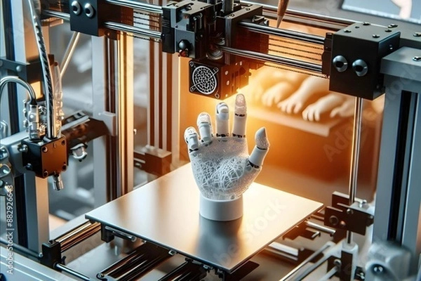 Obraz The Future of Healthcare: 3D Printing a Prosthetic Hand with Advanced Technology