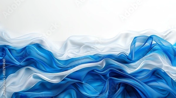 Obraz Abstract blue and white fabric background.