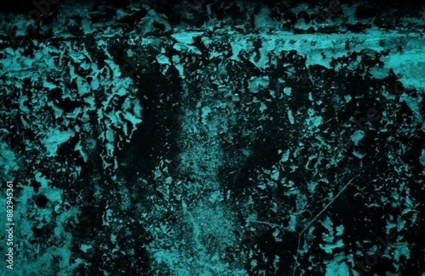 Fototapeta blue and green combination background, Texture of wavy glass illuminated with multi-colored light. Abstract wave glass vertical line pattern background.Blurry bright backdrop for banner.