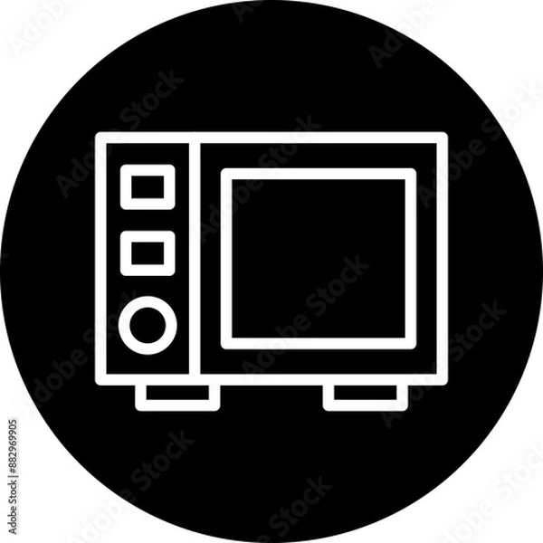 Obraz Electronic Vector Line White Circle Black