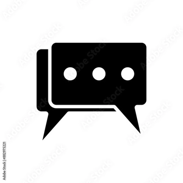 Fototapeta chat icon, silhouette vector isolated on white background. simple and modern design