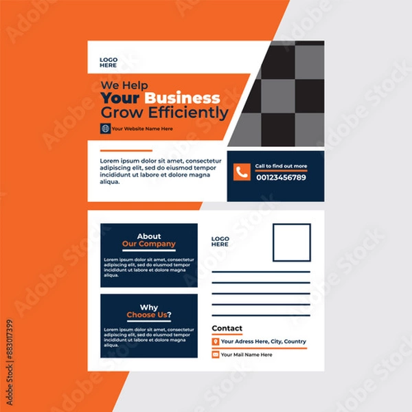 Obraz Post Card Premium Vector Template for Corporate Business 