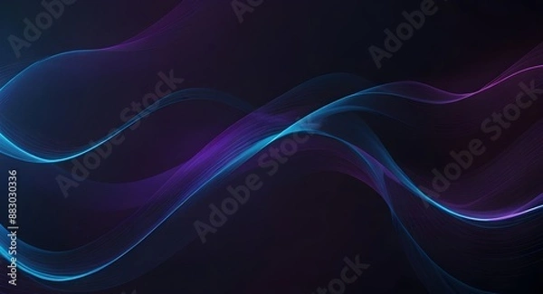Fototapeta an abstract blue and purple background with light, in the style of roller wave, shaped canvas, night photography, rim light, spectacular backdrops, whiplash curves 