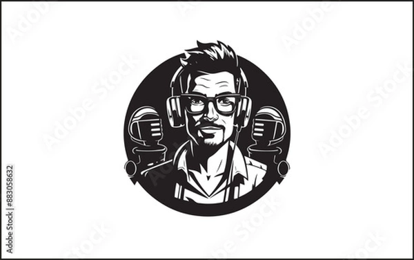 Fototapeta  Podcast Icon designs unique and logo Mic Icon