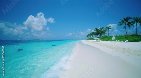 Obraz beach with palm trees