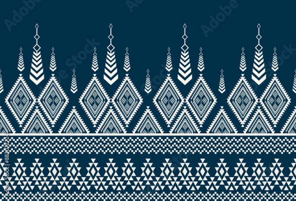 Fototapeta abstract Traditional geometric ethnic fabric pattern ornate elements with ethnic patterns design for textiles, rugs, clothing, sarong, scarf, batik, wrap, embroidery, print, curtain, carpet