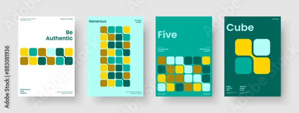 Fototapeta Isolated Brochure Template. Abstract Poster Layout. Geometric Background Design. Flyer. Report. Business Presentation. Banner. Book Cover. Journal. Portfolio. Newsletter. Leaflet. Brand Identity