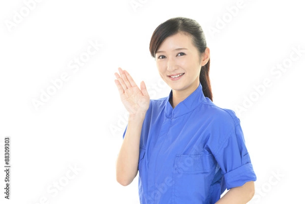 Fototapeta 笑顔の女性作業員