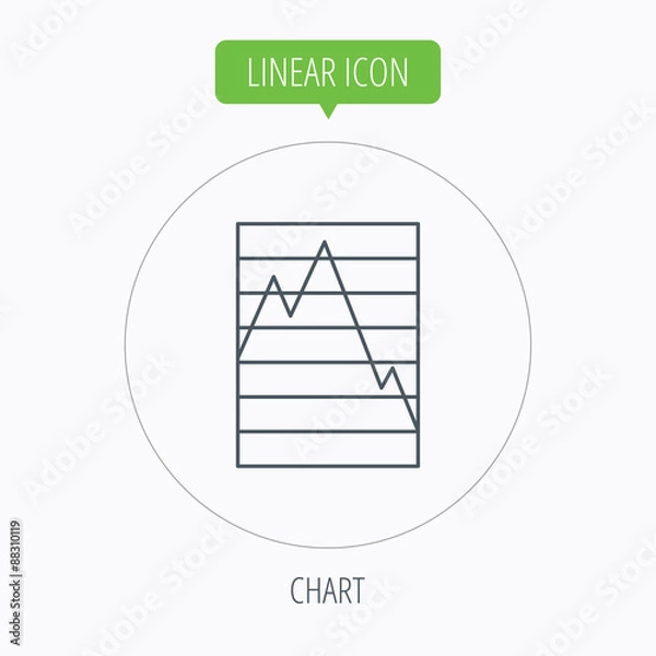 Fototapeta Chart icon. Graph diagram sign.