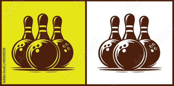 Fototapeta bowling ball icon set bowling ball symbol collection Vector illustration