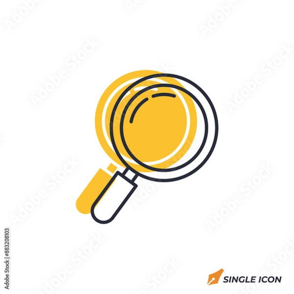 Fototapeta Magnifying glass icon vector illustration. Magnifying glass symbol isolated on white background.