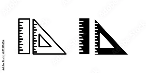 Fototapeta Ruler 2  Icon. Symbol isolated white background. vector illustration. color editable.d white background. vector illustration. color editable.