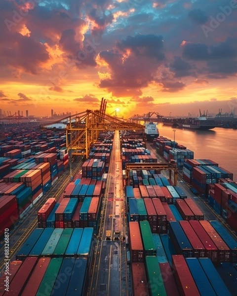 Obraz terminal port at sunset